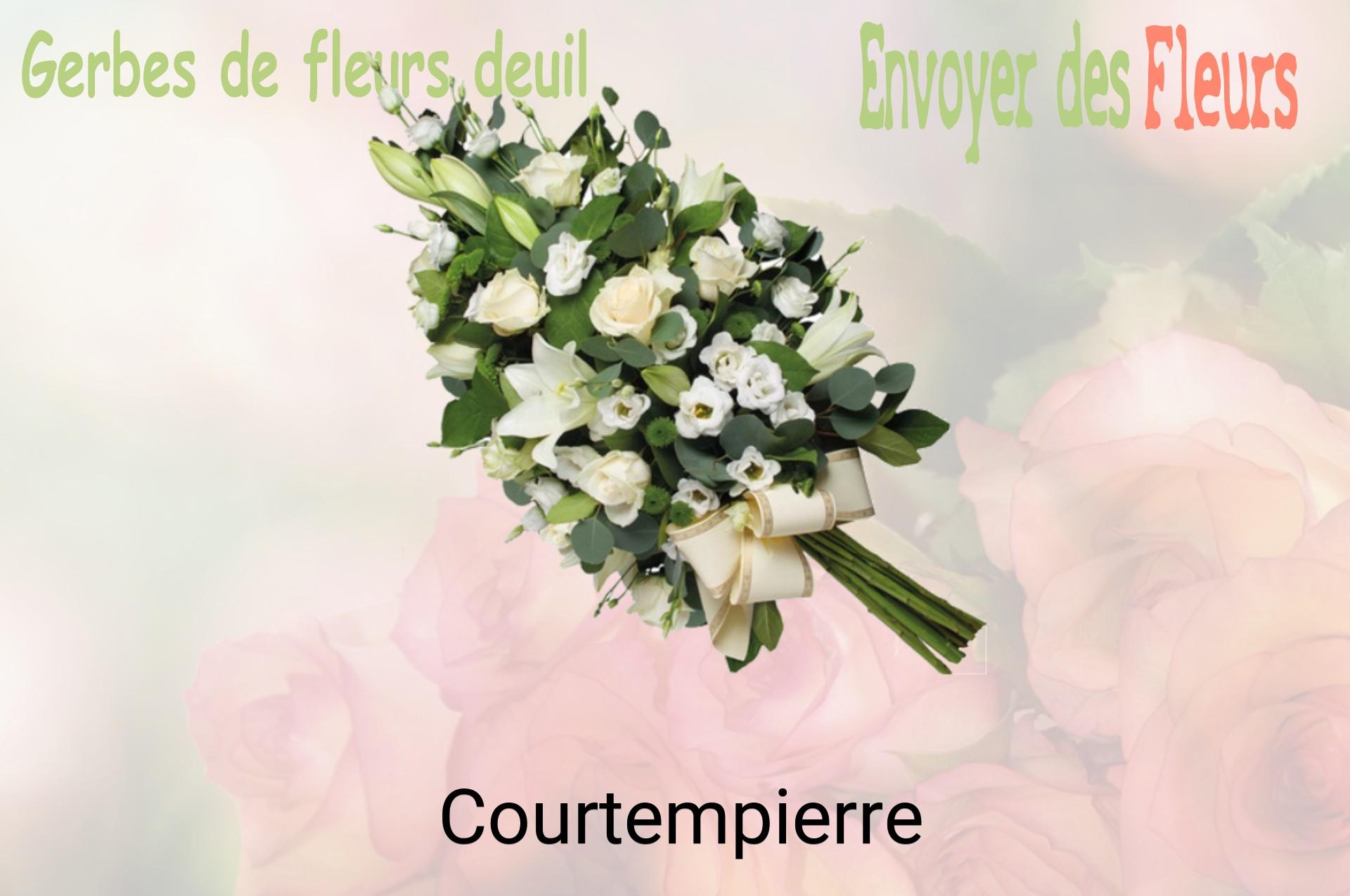 Gerbe de fleurs de deuil livrée à Courtempierre